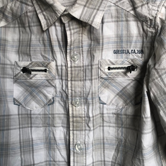 GUESS boy plaid button down shirt - Picture 3 of 4